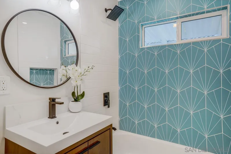 Bathroom tile and vanity detail